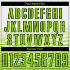 Custom White Neon Green-Black Gradient Line Sublimation Soccer Uniform Jersey