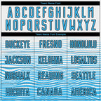 Custom White Sky Blue-Black Gradient Line Sublimation Soccer Uniform Jersey