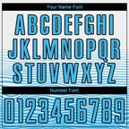 Custom White Sky Blue-Black Gradient Line Sublimation Soccer Uniform Jersey