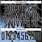 Custom Black Light Blue-White Gradient Scratch Splash Sublimation Soccer Uniform Jersey