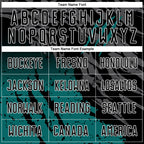 Custom Black Teal-White Gradient Scratch Splash Sublimation Soccer Uniform Jersey