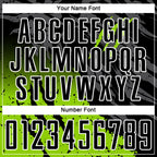 Custom Black Neon Green-White Gradient Scratch Splash Sublimation Soccer Uniform Jersey