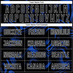 Custom Black Thunder Blue-White Abstract Liquid Sublimation Soccer Uniform Jersey