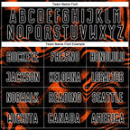 Custom Black Orange-White Abstract Liquid Sublimation Soccer Uniform Jersey