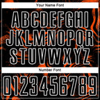 Custom Black Orange-White Abstract Liquid Sublimation Soccer Uniform Jersey