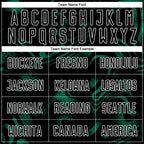 Custom Black Kelly Green-White Abstract Liquid Sublimation Soccer Uniform Jersey