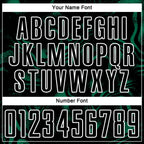 Custom Black Kelly Green-White Abstract Liquid Sublimation Soccer Uniform Jersey
