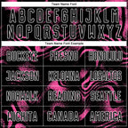 Custom Black Pink-White Abstract Liquid Sublimation Soccer Uniform Jersey