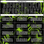 Custom Black Neon Green-White Abstract Liquid Sublimation Soccer Uniform Jersey