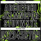 Custom Black Neon Green-White Abstract Liquid Sublimation Soccer Uniform Jersey
