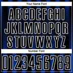 Custom Black Royal-White Geometric Shape Sublimation Soccer Uniform Jersey