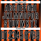 Custom Black Orange-White Geometric Shape Sublimation Soccer Uniform Jersey