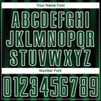 Custom Black Green-White Geometric Shape Sublimation Soccer Uniform Jersey