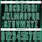 Custom Black Kelly Green-White Geometric Shape Sublimation Soccer Uniform Jersey