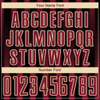 Custom Black Crimson-Cream Geometric Shape Sublimation Soccer Uniform Jersey