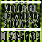 Custom Black Neon Green-White Geometric Shape Sublimation Soccer Uniform Jersey