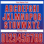 Custom Royal Red-White Geometric Shape Sublimation Soccer Uniform Jersey