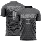 Custom Steel Gray White Geometric Shape Sublimation Soccer Uniform Jersey
