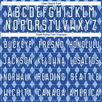 Custom Royal White-Light Blue Geometric Shape Sublimation Soccer Uniform Jersey