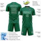 Custom Kelly Green White Waves Shape Sublimation Soccer Uniform Jersey