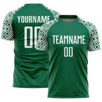 Custom Kelly Green White Geometric Shape Sublimation Soccer Uniform Jersey