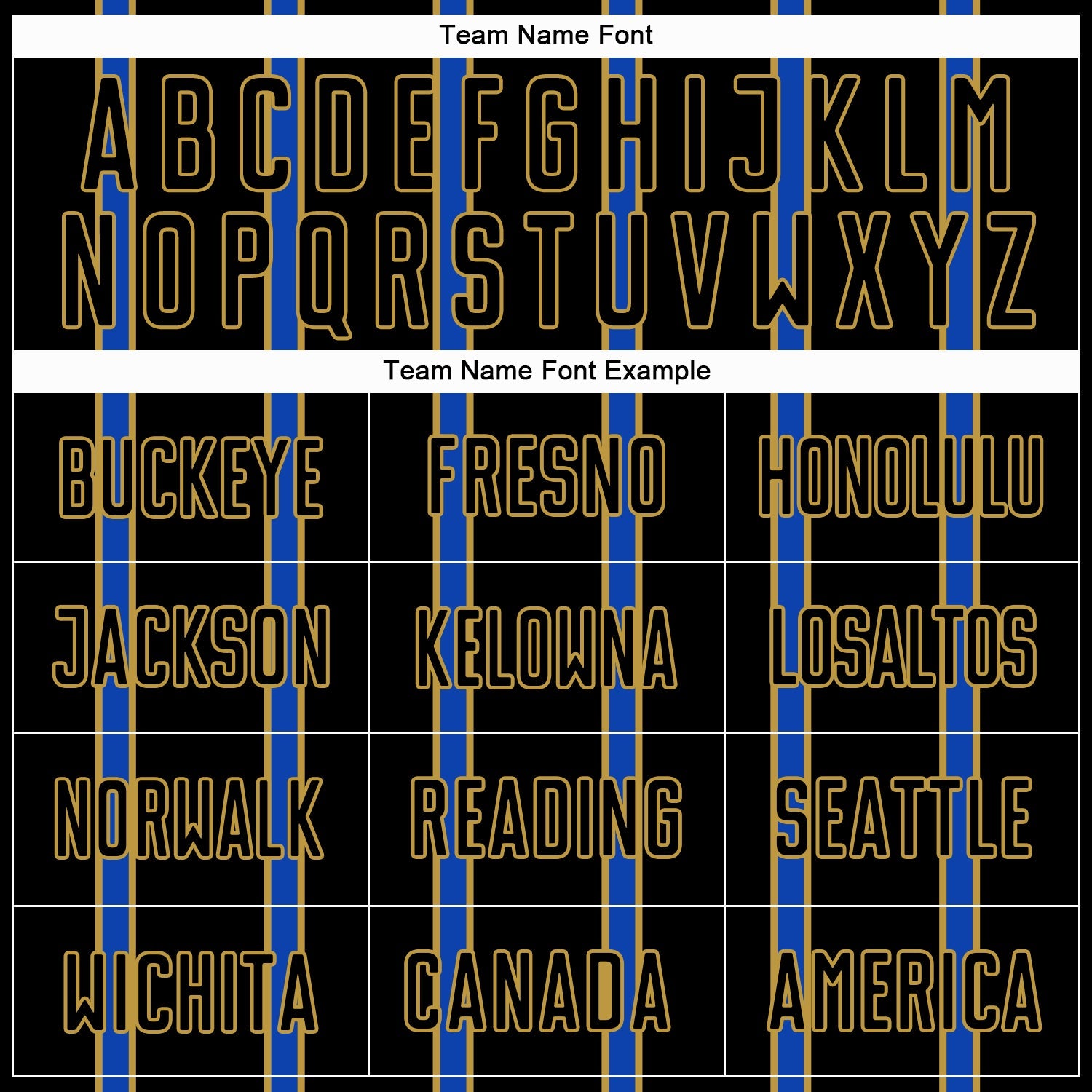 Custom Black Thunder Blue-Old Gold Stripe Line Sublimation Soccer Uniform Jersey