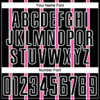 Custom Black Pink-White Stripe Line Sublimation Soccer Uniform Jersey