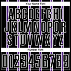 Custom Black Purple-White Stripe Line Sublimation Soccer Uniform Jersey