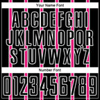Custom Black Hot Pink-White Stripe Line Sublimation Soccer Uniform Jersey