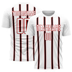 Custom White Black-Red Stripe Line Sublimation Soccer Uniform Jersey