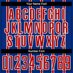 Custom Royal Red-White Stripe Line Sublimation Soccer Uniform Jersey