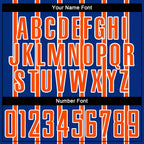 Custom Royal Orange-White Stripe Line Sublimation Soccer Uniform Jersey