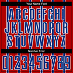 Custom Red Royal-White Stripe Line Sublimation Soccer Uniform Jersey