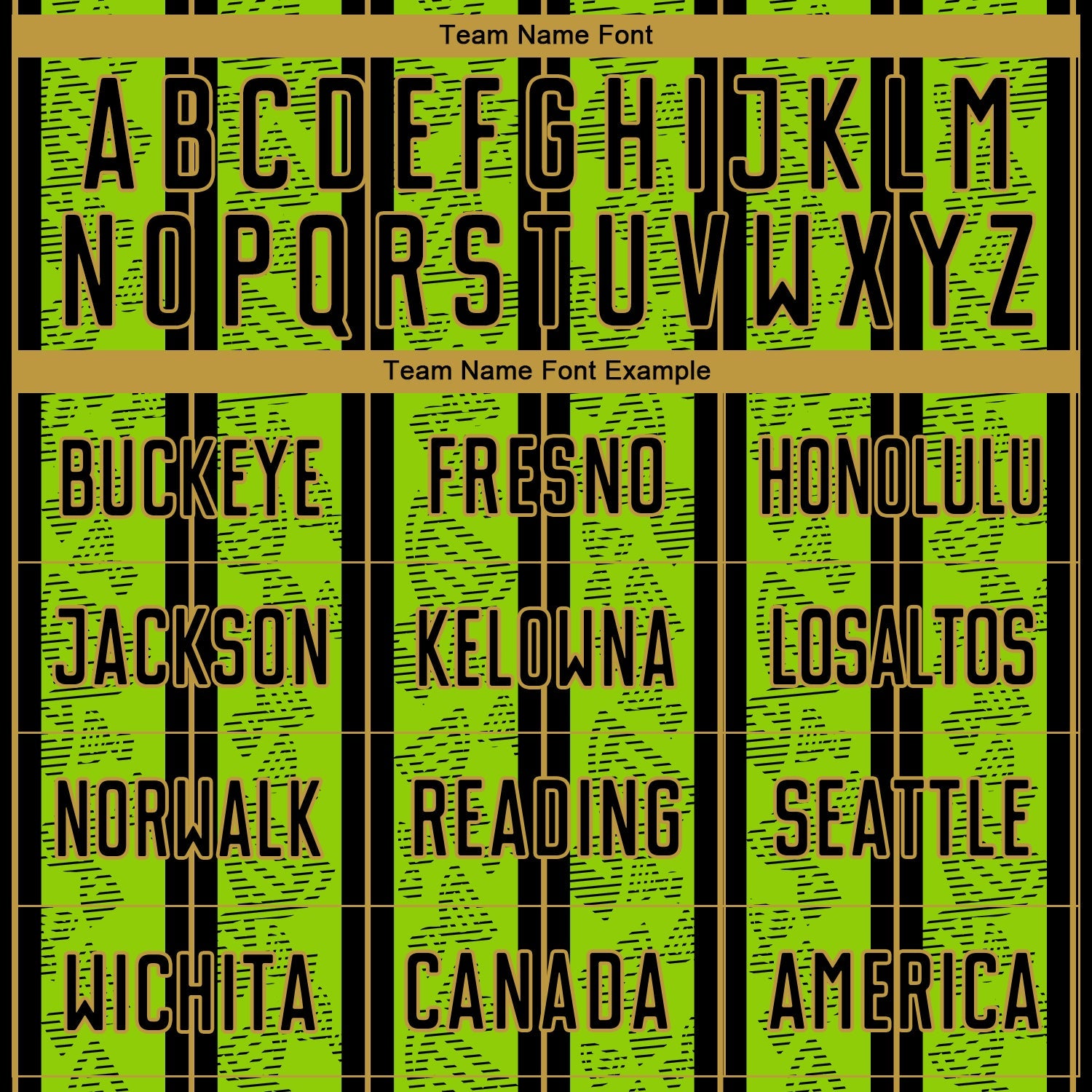 Custom Neon Green Black-Old Gold Stripe Line Sublimation Soccer Uniform Jersey