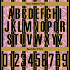 Custom Light Pink Black-Old Gold Stripe Line Sublimation Soccer Uniform Jersey