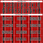 Custom Red Black-White Stripe Sublimation Soccer Uniform Jersey