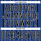 Custom Royal Black-White Stripe Sublimation Soccer Uniform Jersey