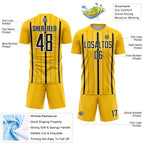 Custom Yellow Black-White Stripe Sublimation Soccer Uniform Jersey