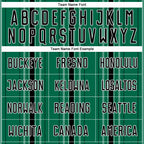 Custom Kelly Green Black-White Stripe Sublimation Soccer Uniform Jersey