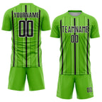 Custom Aurora Green Black-White Stripe Sublimation Soccer Uniform Jersey