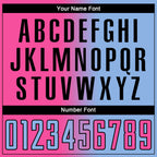 Custom Light Blue Pink-Black Sublimation Gradient Fashion Soccer Uniform Jersey