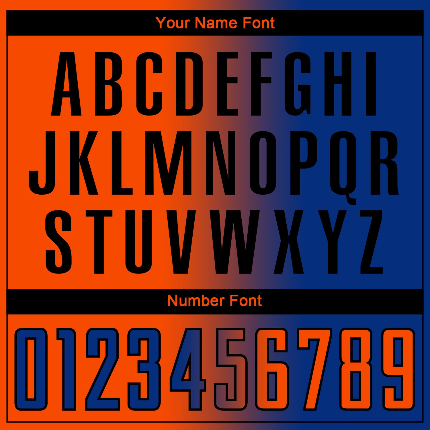 Custom Royal Orange-Black Sublimation Gradient Fashion Soccer Uniform Jersey