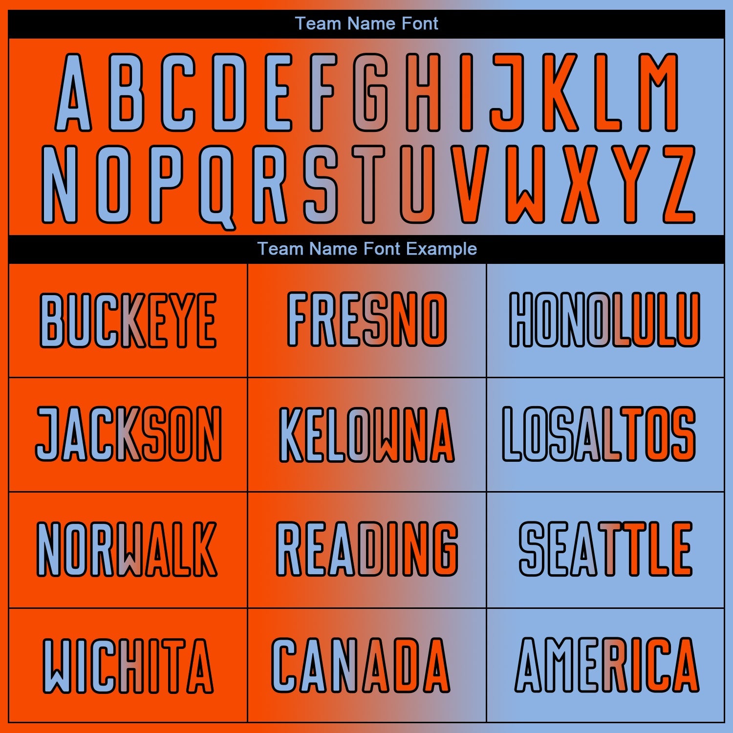 Custom Light Blue Orange-Black Sublimation Gradient Fashion Soccer Uniform Jersey