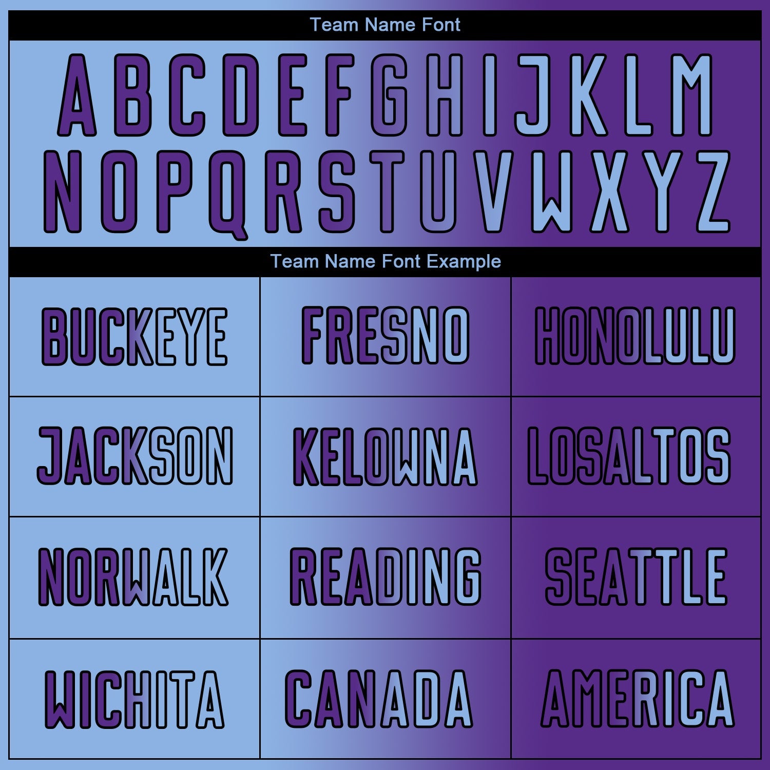 Custom Purple Light Blue-Black Sublimation Gradient Fashion Soccer Uniform Jersey