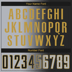 Custom Black Gray-Old Gold Sublimation Gradient Fashion Soccer Uniform Jersey