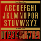 Custom Black Red-Old Gold Sublimation Gradient Fashion Soccer Uniform Jersey