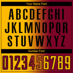 Custom Maroon Gold-Black Sublimation Gradient Fashion Soccer Uniform Jersey