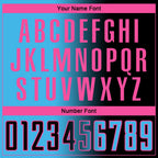 Custom Black Sky Blue-Pink Sublimation Gradient Fashion Soccer Uniform Jersey