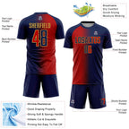 Custom Navy Red-Old Gold Sublimation Gradient Fashion Soccer Uniform Jersey