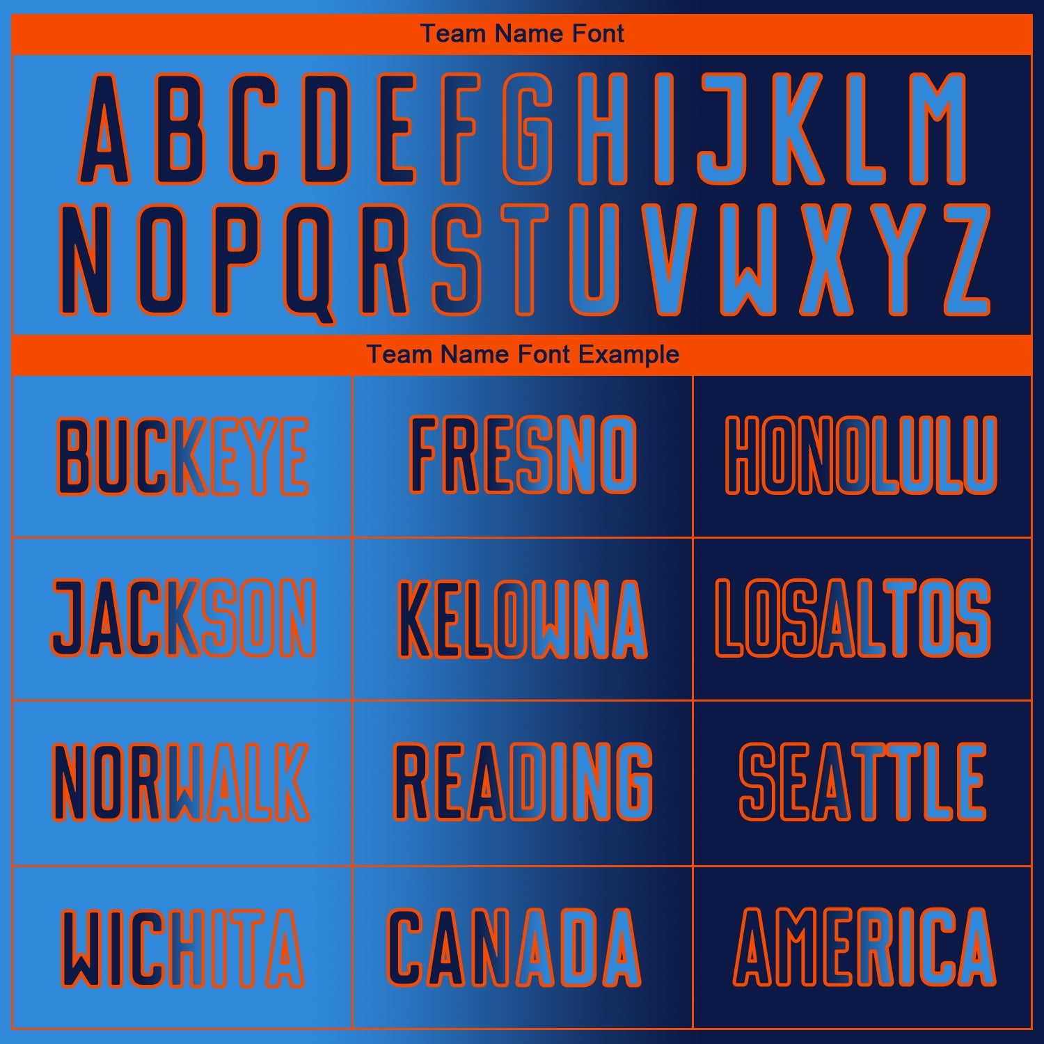 Custom Navy Powder Blue-Orange Sublimation Gradient Fashion Soccer Uniform Jersey